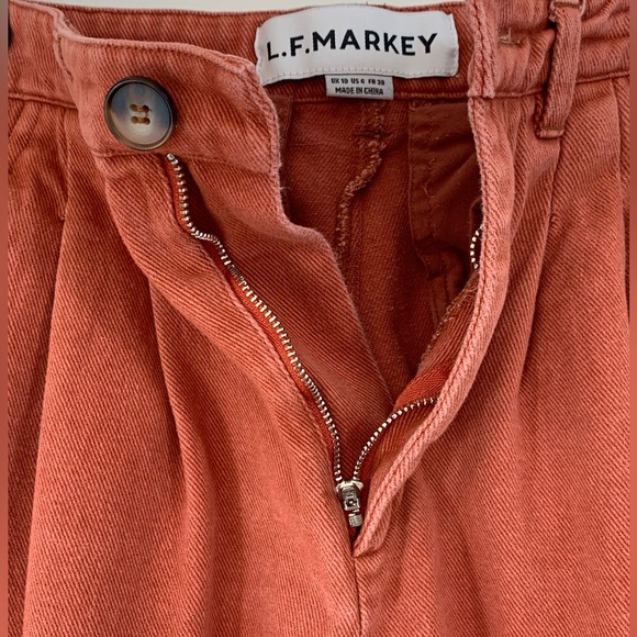 L.F.MARKEY rust wide legs with high waist trouser pants.Size 6.Color:red/orange - Picture 5 of 8